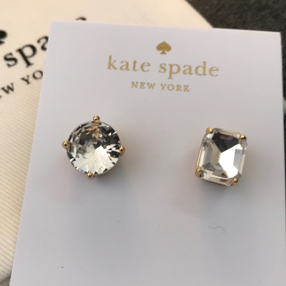 NEW Kate Spade mismatched faceted stud earrings - Picture 3 of 7